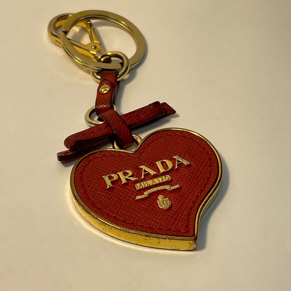 Prada Trick Heart-Shaped Keychain Bag Charm, Red - Preowned - Picture 4 of 8